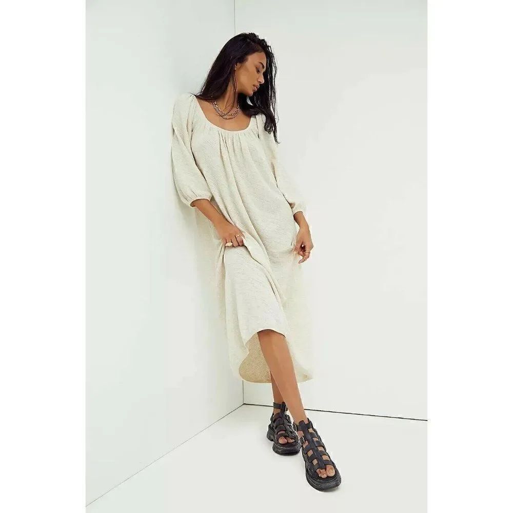 NEW FREE PEOPLE FP BEACH JOJO SWEATER MIDI DRESS IN IVORY